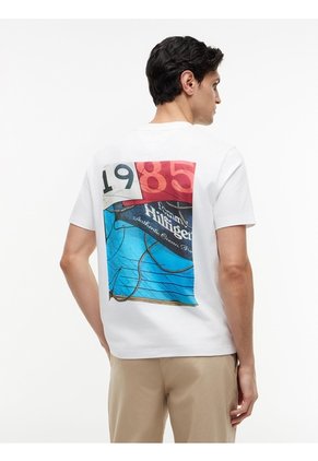 Camiseta Blanca De Punto Con Logo Tommy Hilfiger