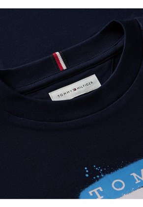 Camiseta Multicolor Manga Corta Con Logo Gráfico Estampado En El Pecho Tommy Hilfiger