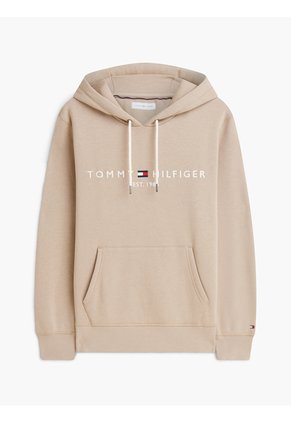 Buzo Khaki Con Capota Y Logo Bordado Tommy Hilfiger