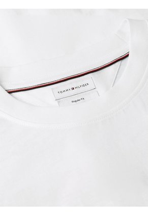 Camiseta Blanca De Punto Con Logo Tommy Hilfiger