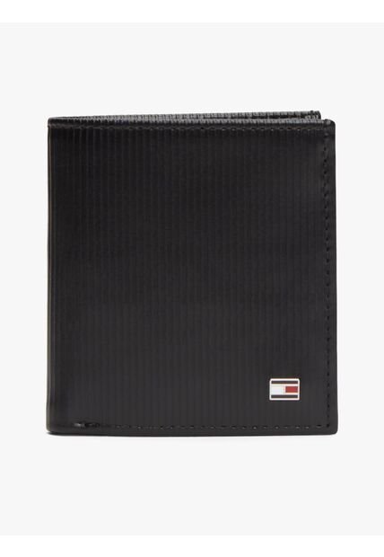 Billetera Negra Pegable Con Logo Tommy Hilfiger