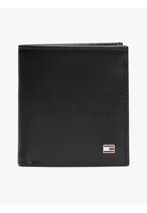 Billetera Negra Pegable Con Logo Tommy Hilfiger