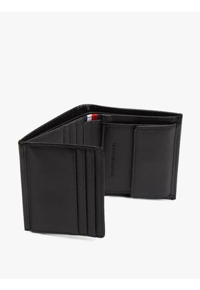 Billetera Negra Pegable Con Logo Tommy Hilfiger