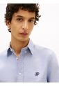 Camisa Celeste Heritage Regular Con Logo Tommy Hilfiger de Tommy Hilfiger