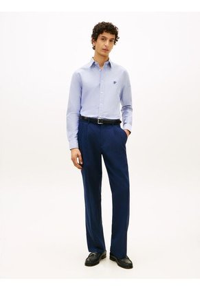 Camisa Celeste Heritage Regular Con Logo Tommy Hilfiger