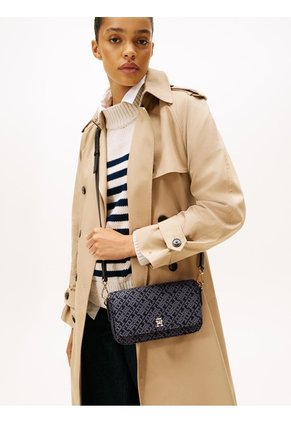 Bolso Negro Mensajero Hilfiger Icon De Jacquard Tommy Hilfiger
