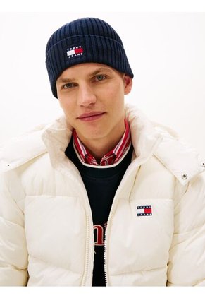 Gorro Azul Heritage De Punto Canal Con Logo Tommy Hilfiger