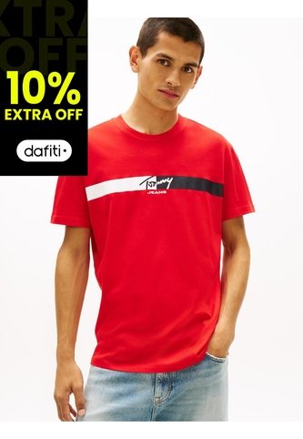 Camiseta Roja De Punto Con Logo Con La Firma Tommy Jeans Tommy Hilfiger