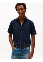 Camisa Azul Flex Poplin Solid De Manga Corta Tommy Hilfiger de Tommy Hilfiger
