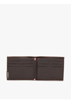 Billetera Marrón Mini Con Herraje TH En Cuero Tommy Hilfiger