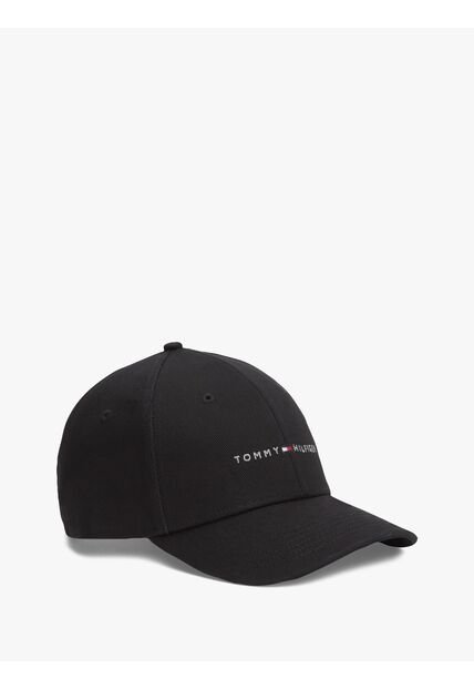 Gorra Negra De Sarga Con Logo Bordado Tommy Hilfiger