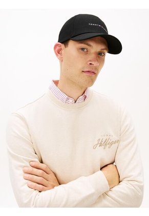 Gorra Negra De Sarga Con Logo Bordado Tommy Hilfiger