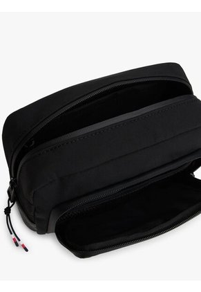 Neceser Negro Textil Con Logo TH Metalizado Tommy Hilfiger