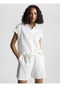 Camisa De Manga Corta Con Monograma Devore Mujer Blanco Tommy Hilfiger de Tommy Hilfiger