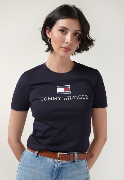 Camiseta Azul Navy-Blanco Tommy Hilfiger