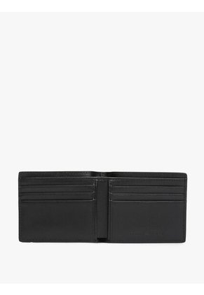 Tarjetero Negro Corporate De Cuero Con Logo Tommy Hilfiger