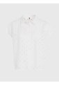 Camisa De Manga Corta Con Monograma Devore Mujer Blanco Tommy Hilfiger de Tommy Hilfiger