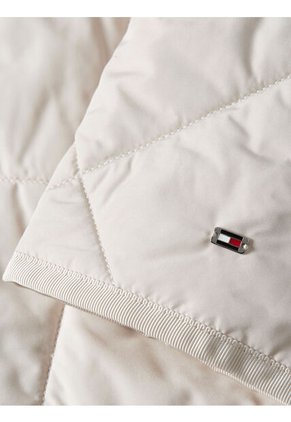 Chaqueta Acolchada Corta Sin Cuello Mujer Blanco Tommy Hilfiger