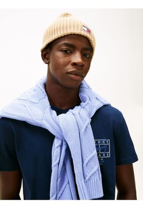 Gorro Café Heritage De Punto Canal Con Logo Tommy Hilfiger