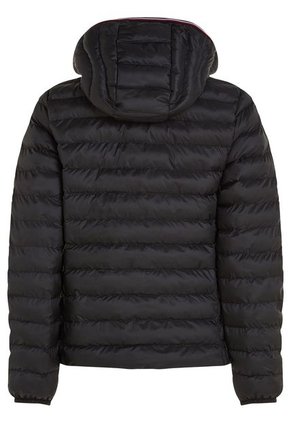 Chaqueta Negra Acolchada Con Logo Bordado Tommy Hilfiger