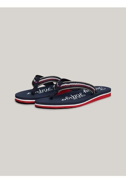 Sandalias Blanco Con Cinta Distintiva En Las Tiras Tommy Hilfiger