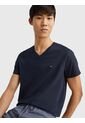 Camiseta Slim Fit Azul Cuello En V Esencial Algodón Para Hombre Tommy Hilfiger de Tommy Hilfiger