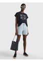 Camiseta De Corte Amplio Con Logo Mujer Azul Tommy Hilfiger de Tommy Hilfiger