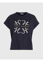 Camiseta De Corte Amplio Con Logo Mujer Azul Tommy Hilfiger de Tommy Hilfiger