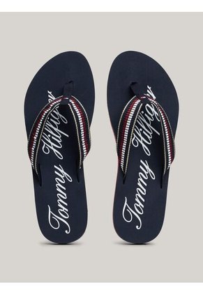 Sandalias Blanco Con Cinta Distintiva En Las Tiras Tommy Hilfiger
