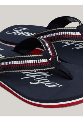 Sandalias Blanco Con Cinta Distintiva En Las Tiras Tommy Hilfiger