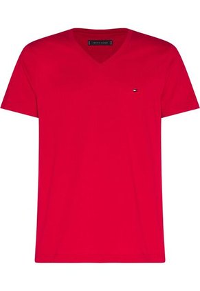 Camiseta Roja Essential En Cuello V Tommy Hilfiger