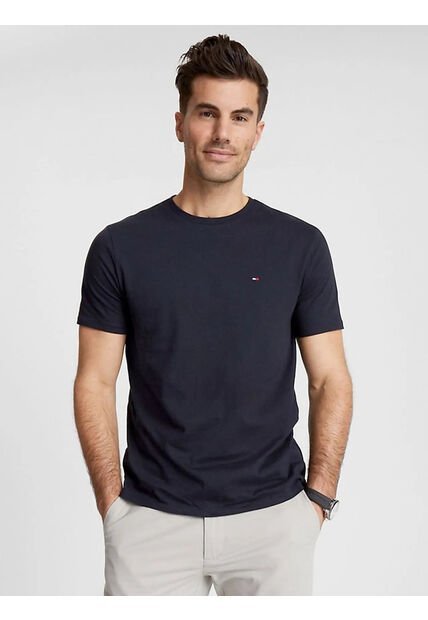 Camiseta Azul Oscuro Slim Fit Esencial Para Hombre Tommy Hilfiger