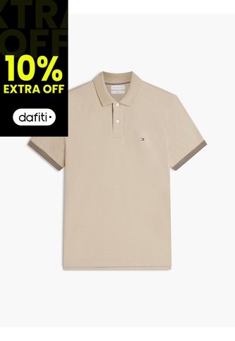 Polo Khaki De Corte Regular Con Tejido Jacquard Tommy Hilfiger Tommy Hilfiger