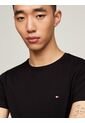 Camiseta Manga Corta Negro Slim Fit Esencial de Tommy Hilfiger