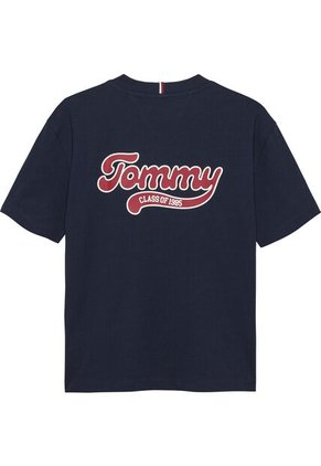Camiseta Azul Varsity De Cuello Redondo Con Logo Tommy Hilfiger