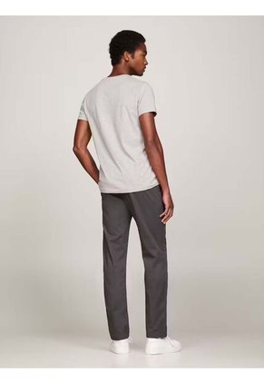 Camiseta Gris Manga Corta Slim Fit Esencial Algodon Tommy Hilfiger