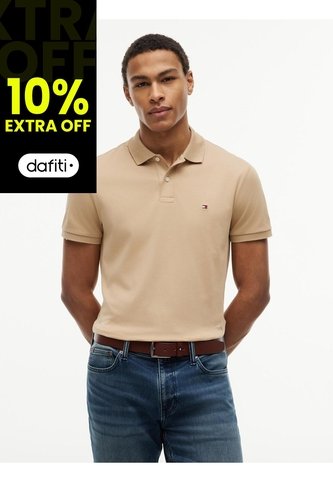 Polo Beige De Punto Interlock De Corte Regular Tommy Hilfiger Tommy Hilfiger