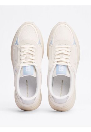 Tenis Blanco Con Mezcla De Texturas Tommy Hilfiger