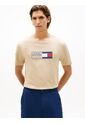 Camiseta Beige De Punto Con Cuello Redondo Tommy Hilfiger de Tommy Hilfiger