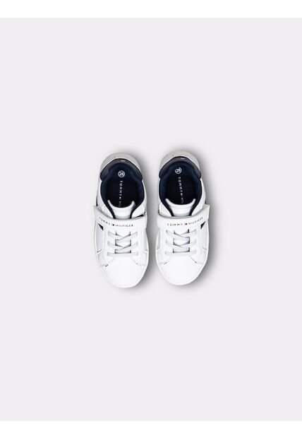 Tenis Blanco De Corte Bajo Con Velcro Tommy Hilfiger