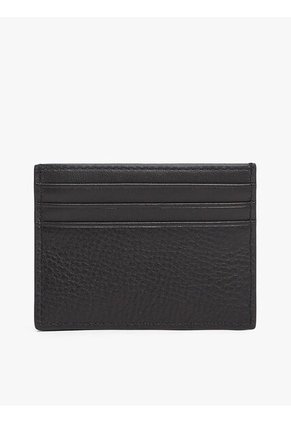 Tarjetero Negro Corporate De Cuero Con Logo Tommy Hilfiger