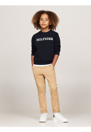 Saco Azul Niño De Cuello Redondo Con Logo Tommy Hilfiger