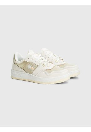 Tenis De Baloncesto Retro Cuero Mujer Blanco Tommy Hilfiger