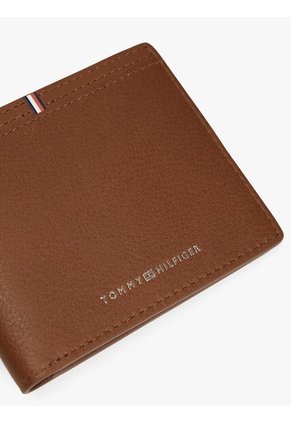 Tarjetero Marrón Corporate De Cuero Con Logo Tommy Hilfiger