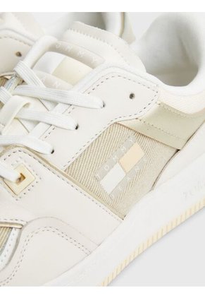 Tenis De Baloncesto Retro Cuero Mujer Blanco Tommy Hilfiger