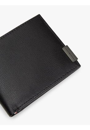 Billetera Negra Mini Con Herraje TH En Cuero Tommy Hilfiger
