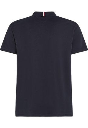 Polo Azul De Interlock Con Monograma TH Bordado Tommy Hilfiger