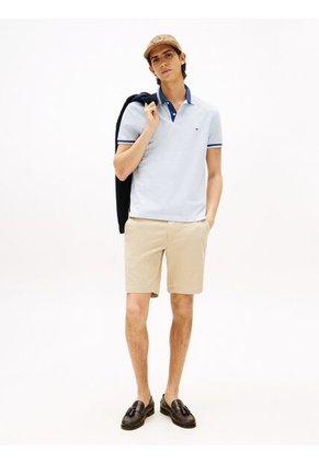 Polo Azul De Corte Regular Con Ribeteado Tommy Hilfiger