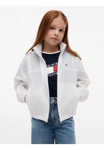 Chaqueta Blanca De Cuello Alto Con Logo Tommy Hilfiger Tommy Hilfiger