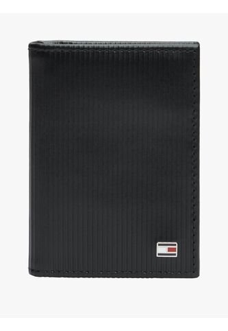 Billetera Negra De Cuero Con Monedero Y Logo Tommy Hilfiger Tommy Hilfiger